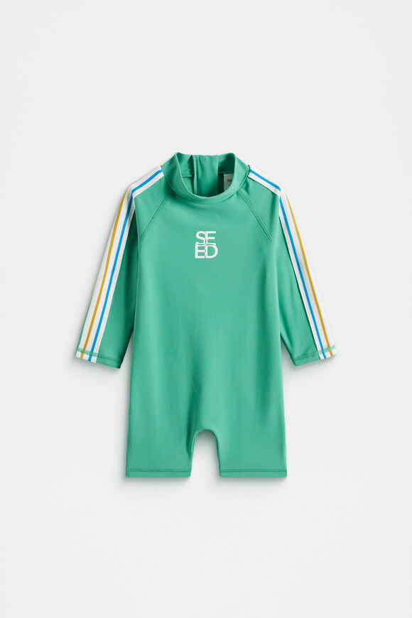 Side Stripe Rashsuit  Deep Emerald  hi-res