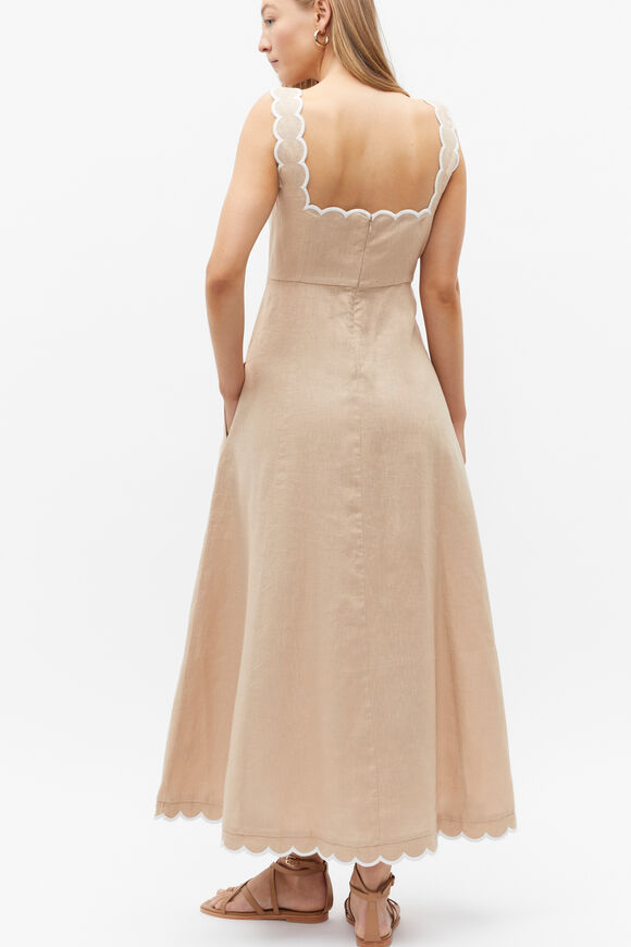 Scallop Swing Midi Dress  Nougat  hi-res