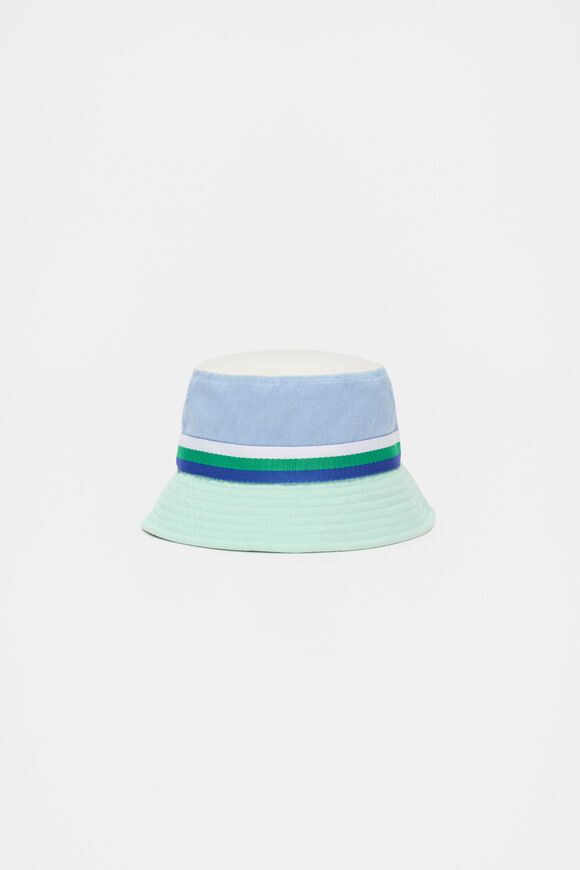 Mini Colourblock Bucket Hat  Water Blue  hi-res