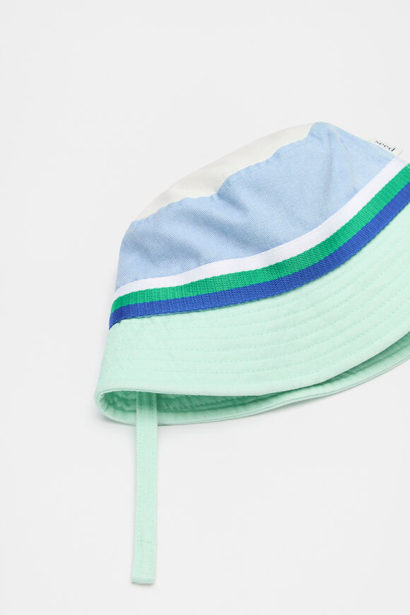 Mini Colourblock Bucket Hat  Water Blue  hi-res
