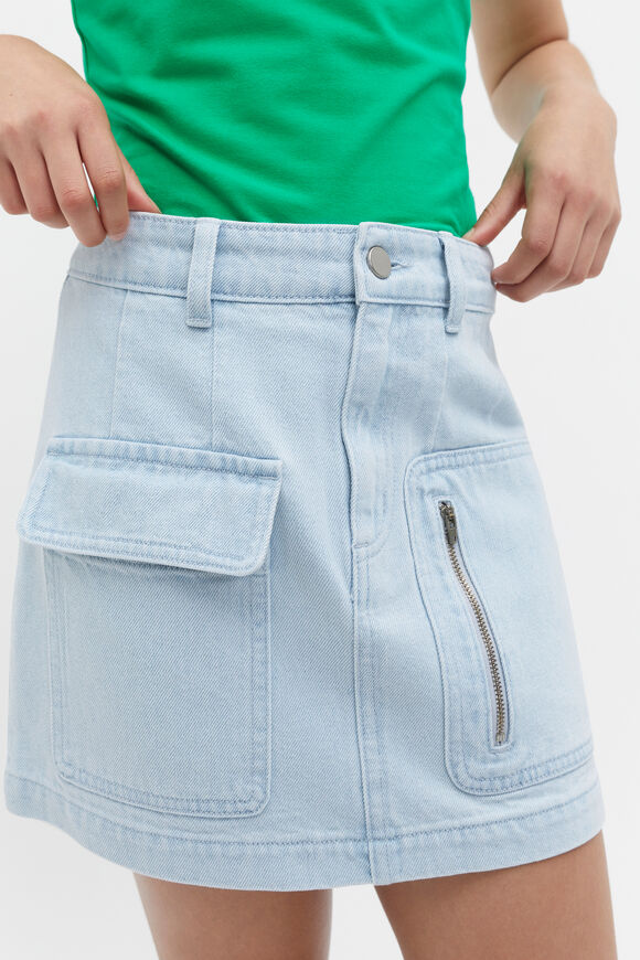 Cargo Denim Skirt  Glacier Denim  hi-res