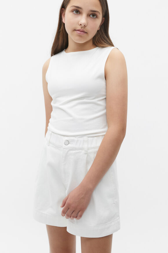 A Line Denim Short  White  hi-res