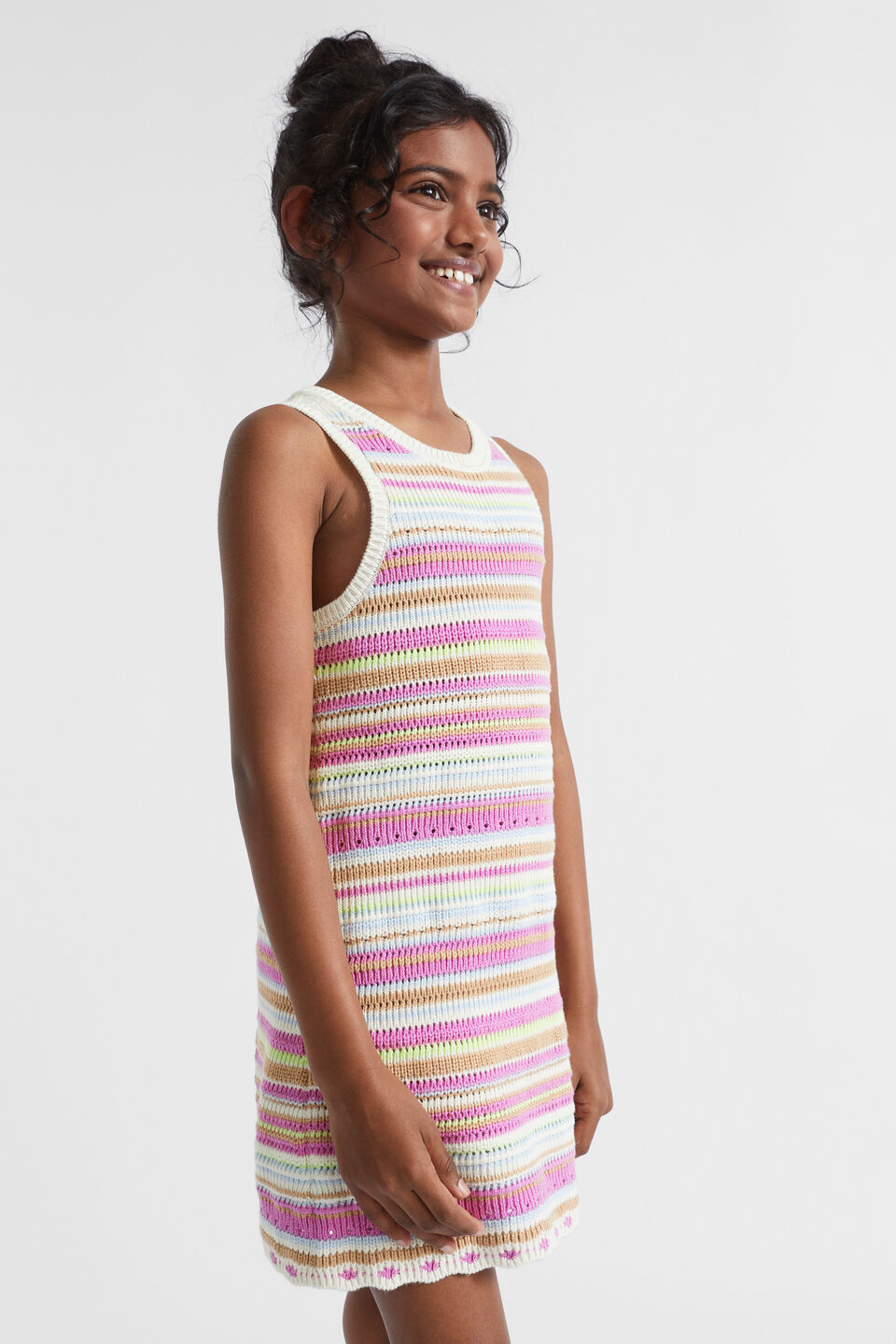 Crochet Knit Dress  Multi