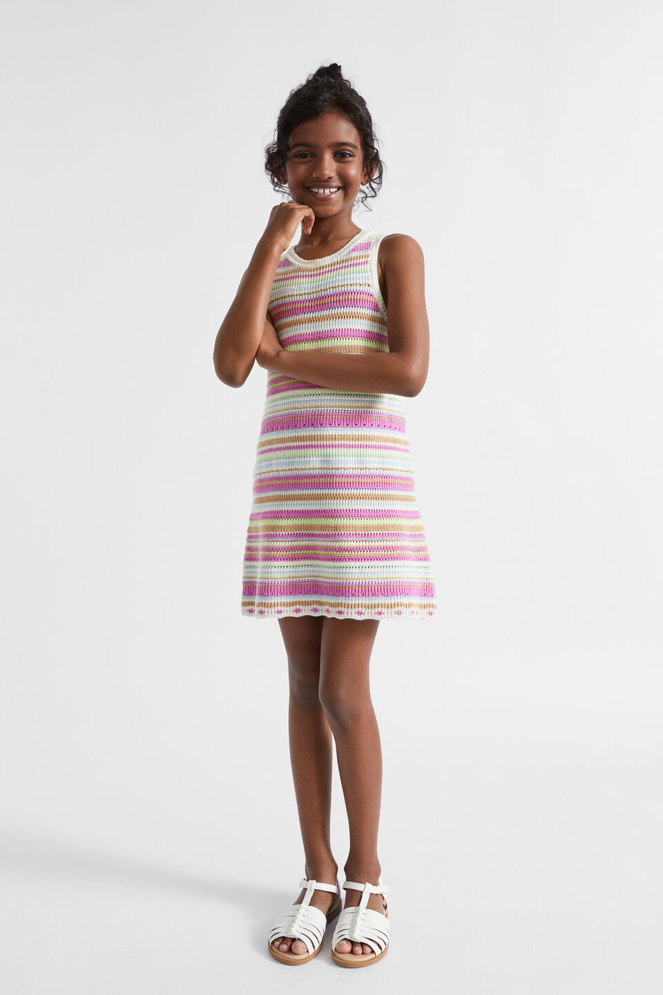 Crochet Knit Dress  Multi