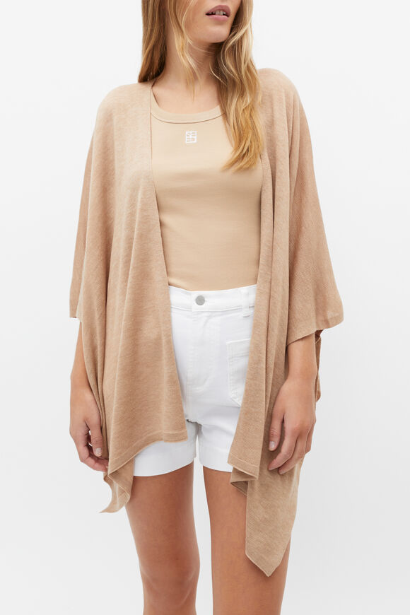 Fine Knit Poncho  Nougat  hi-res