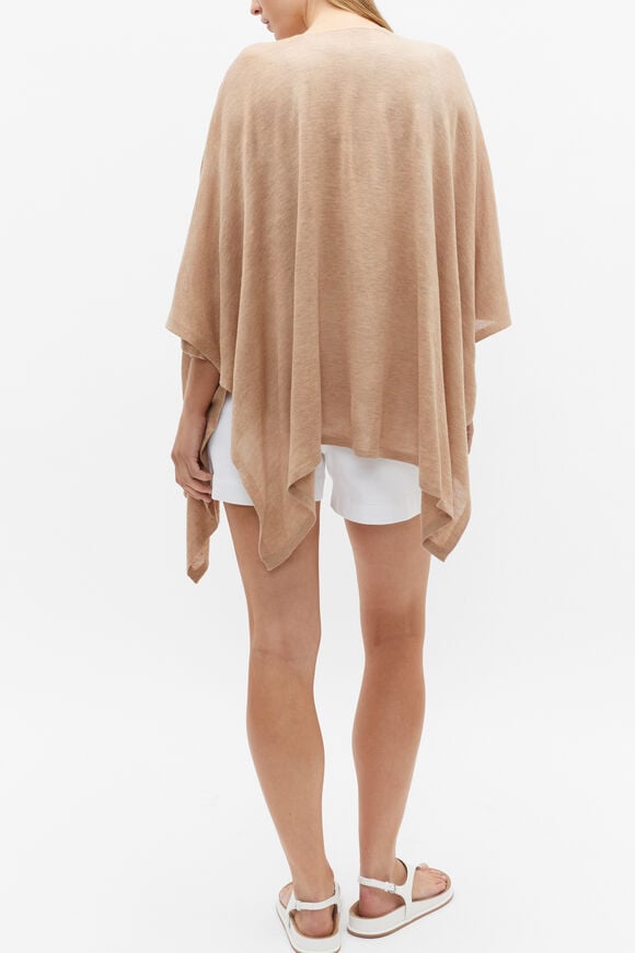 Fine Knit Poncho  Nougat  hi-res