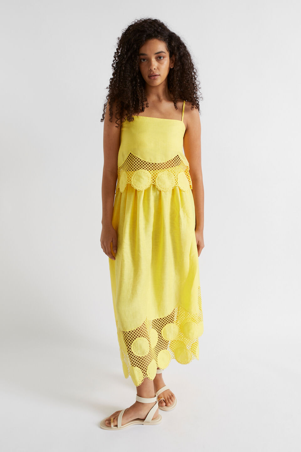 Embroidered Hem Camisole  Lemon Drop