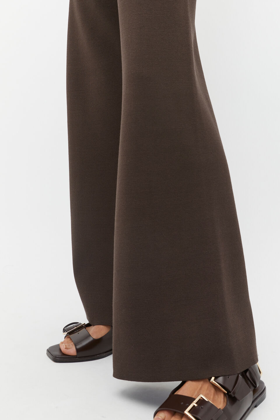 Crepe Knit Wide Leg Pant  Dark Espresso