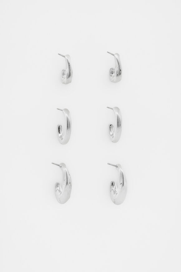 Sculptural Twist Ear Pack  Silver  hi-res