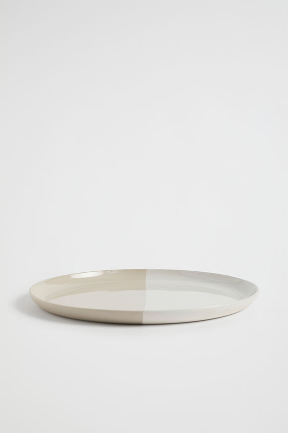 Ezra Two Tone Dinner Plate  Cloud Cream  hi-res