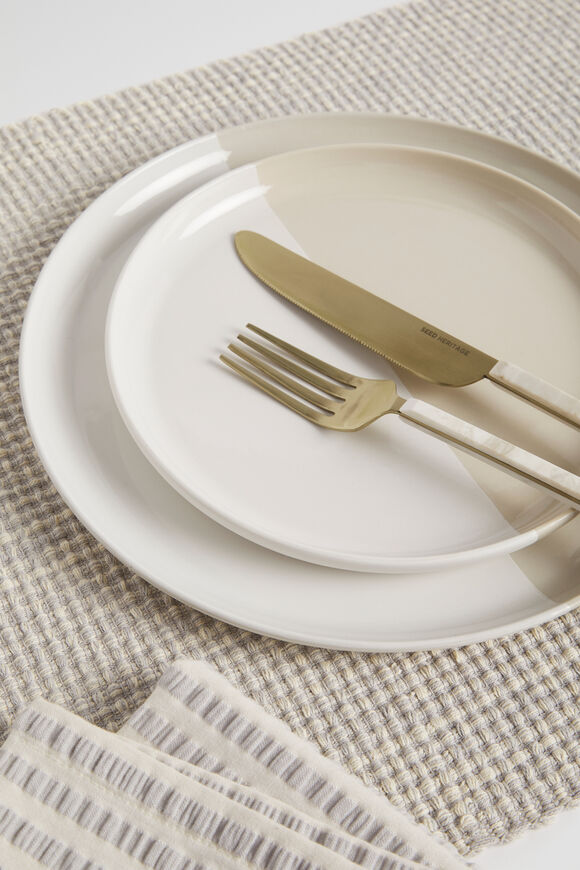 Ezra Two Tone Dinner Plate  Cloud Cream  hi-res
