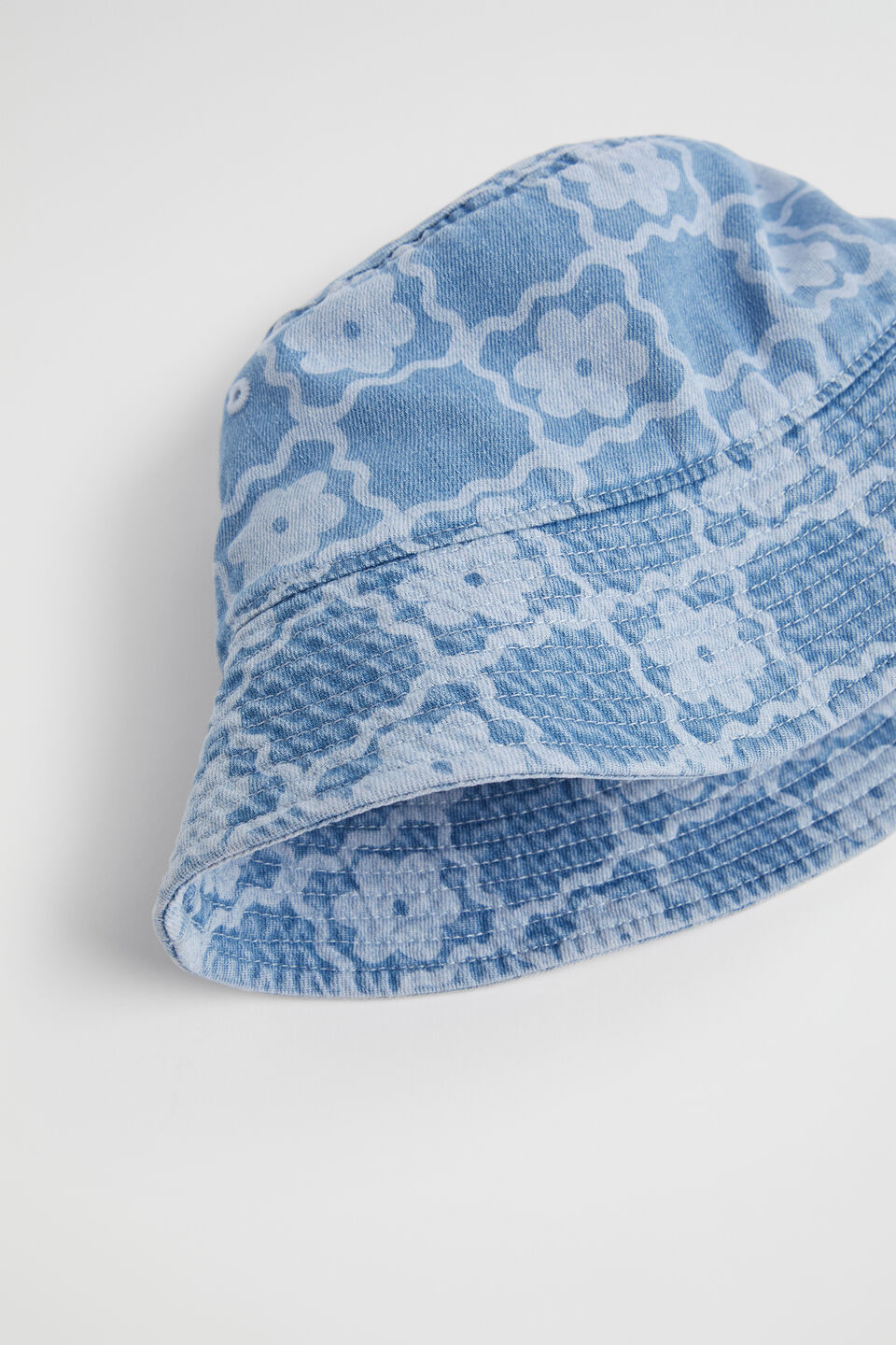 Daisy Check Bucket Hat  Clean Blue Wash