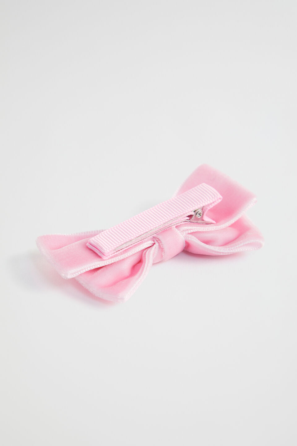 Large Velvet Bow Duck Clip  Candy Pink