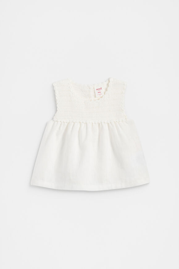 Crochet Linen Top  Canvas  hi-res