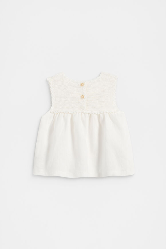 Crochet Linen Top  Canvas  hi-res