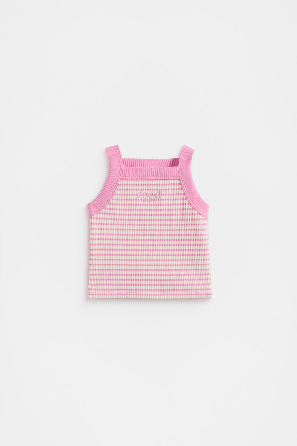 Stripe Logo Tank  Candy Pink