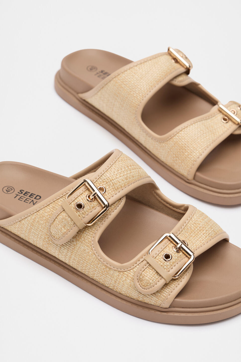 Woven Buckle Sandal  Natural