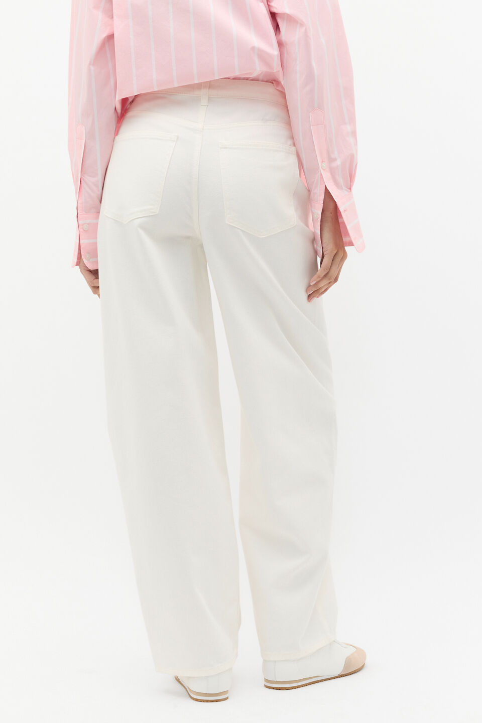 Barrel Leg Seam Front Jean  Cloud Cream