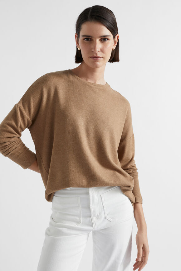 Waffle Supersoft Top  Deep Chai Marle  hi-res