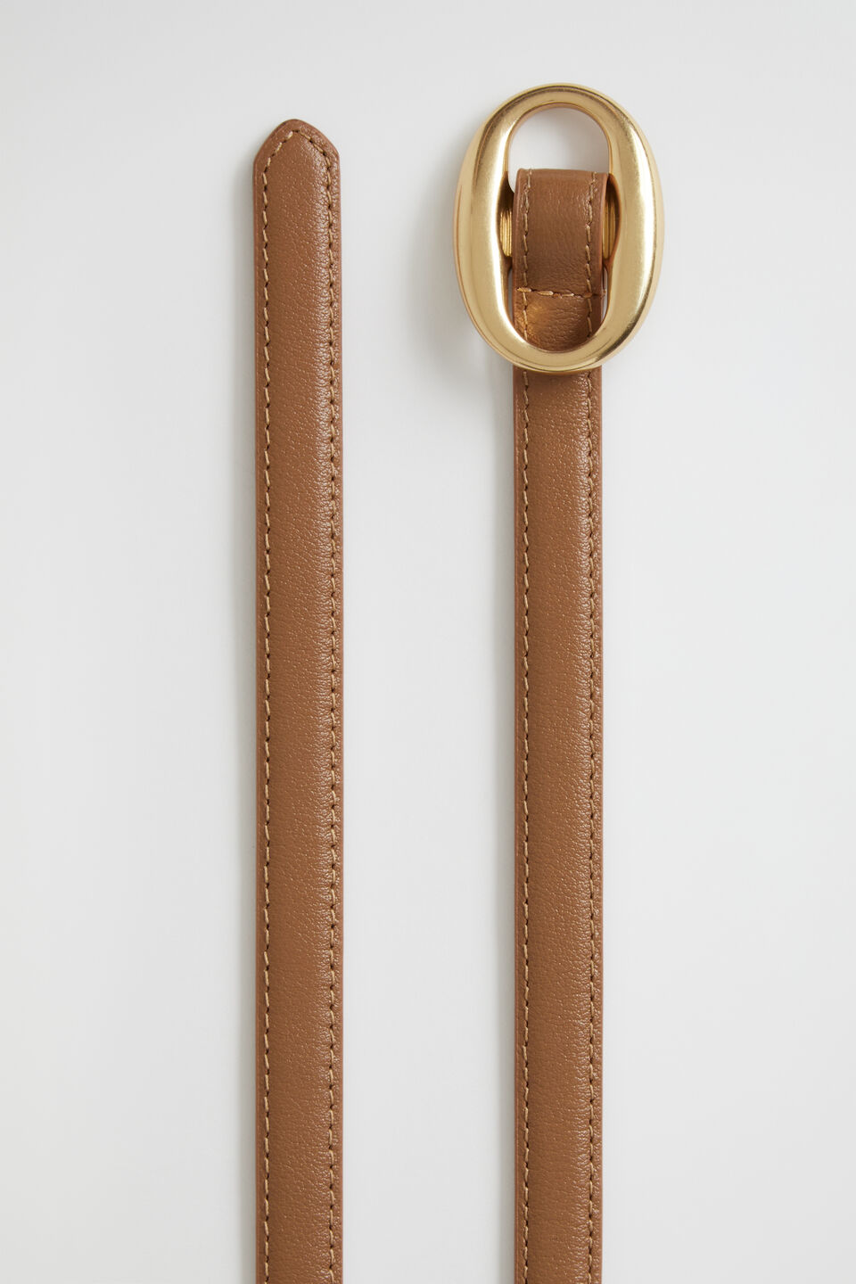 Carmen Oval Buckle Belt  Tan
