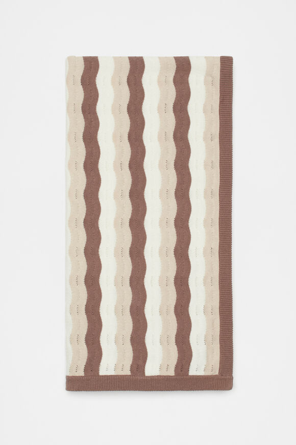 Wavy Knit Blanket  Teddy  hi-res