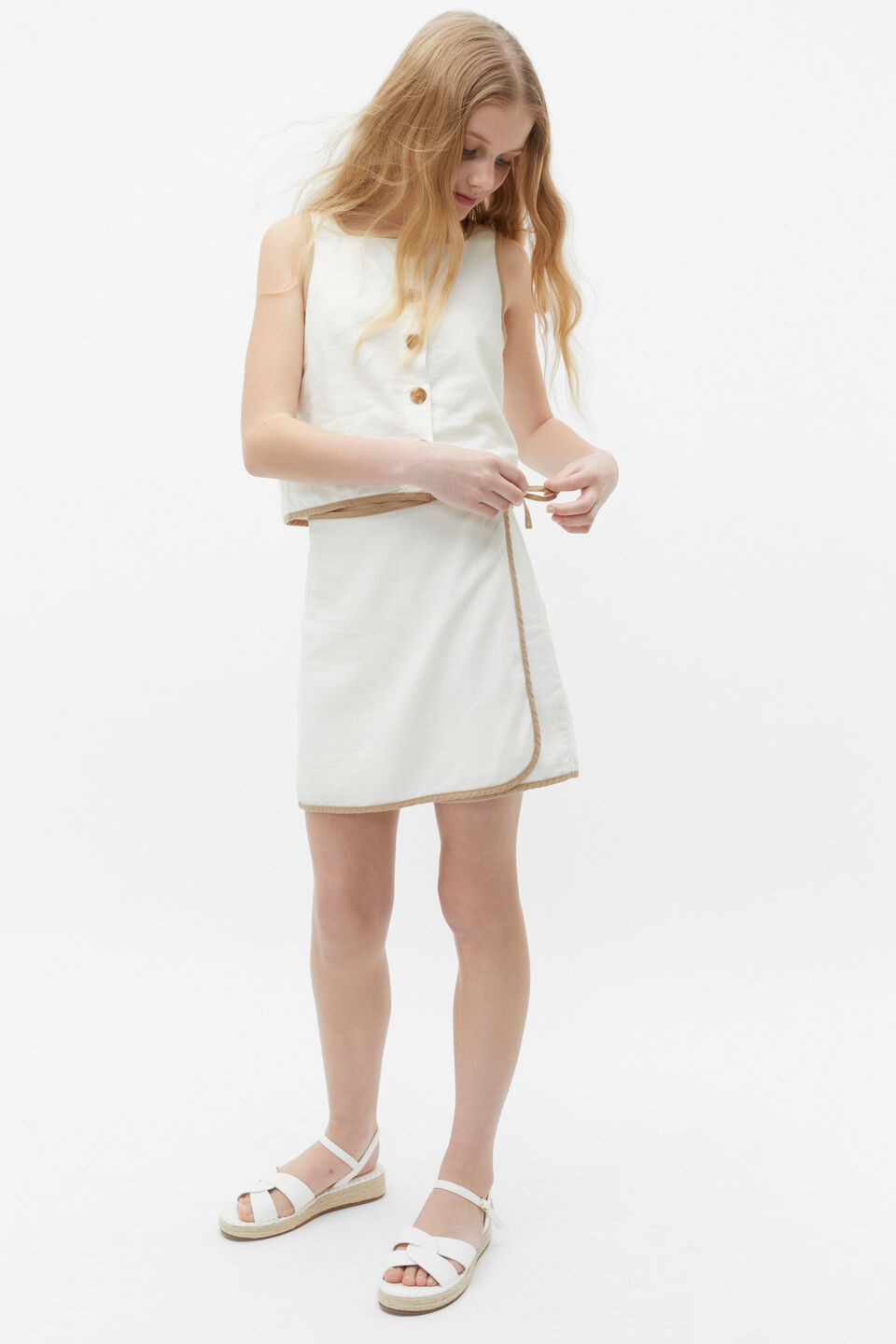 Button Down Top  Marshmallow