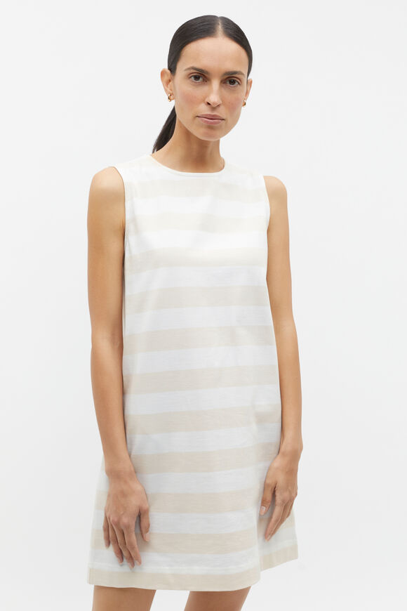 Jersey Mini Shift Dress  Frappe Stripe  hi-res