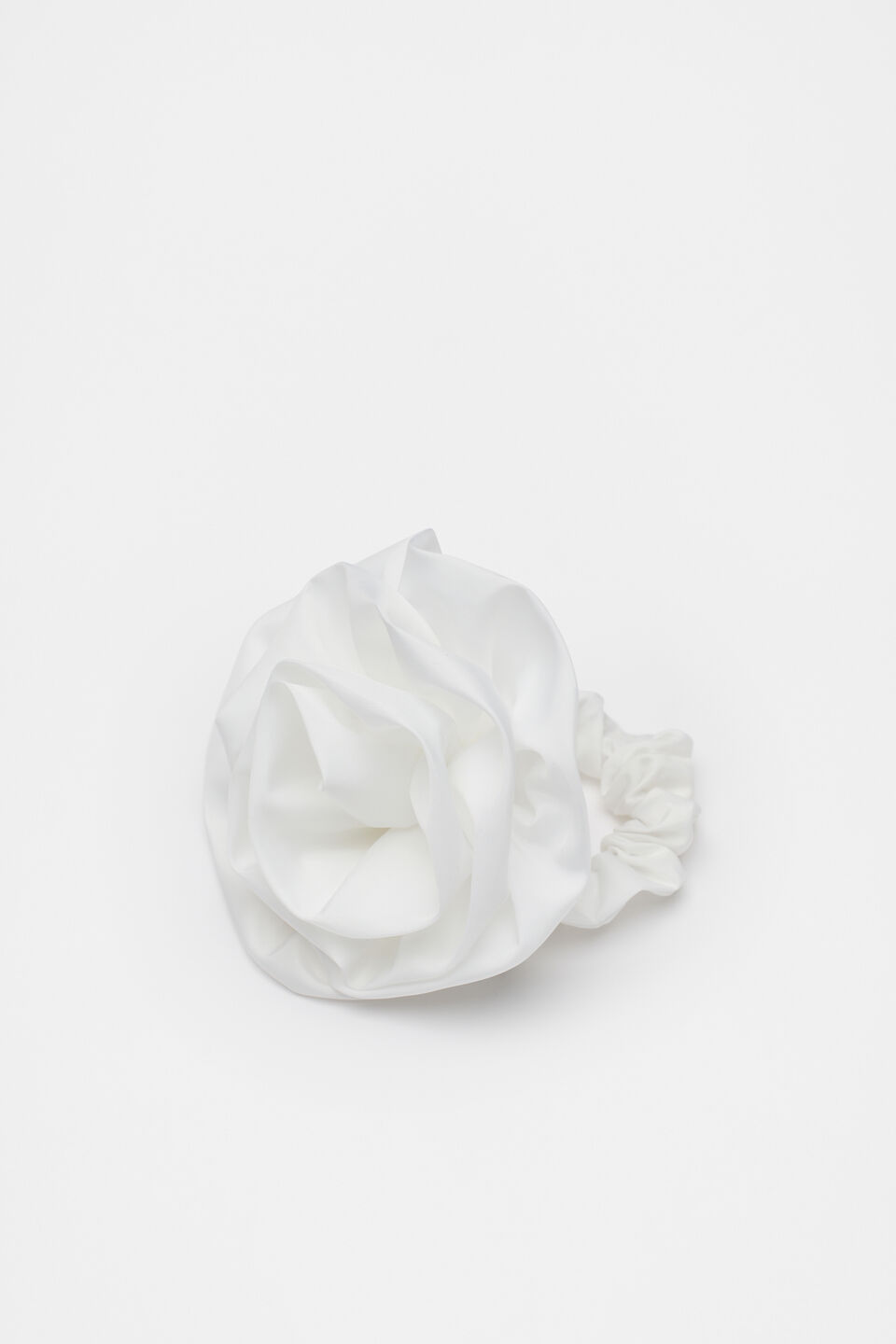 Rosette Scrunchie  Classic White