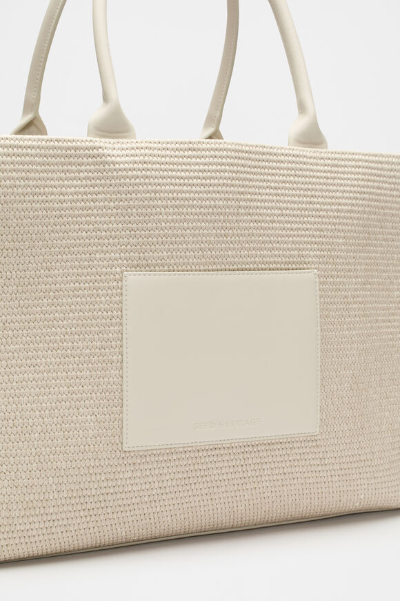Structured Woven Tote  Stone  hi-res
