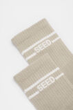 Stripe Logo 1/4 Crew Sock  Cool Sand Cream  hi-res