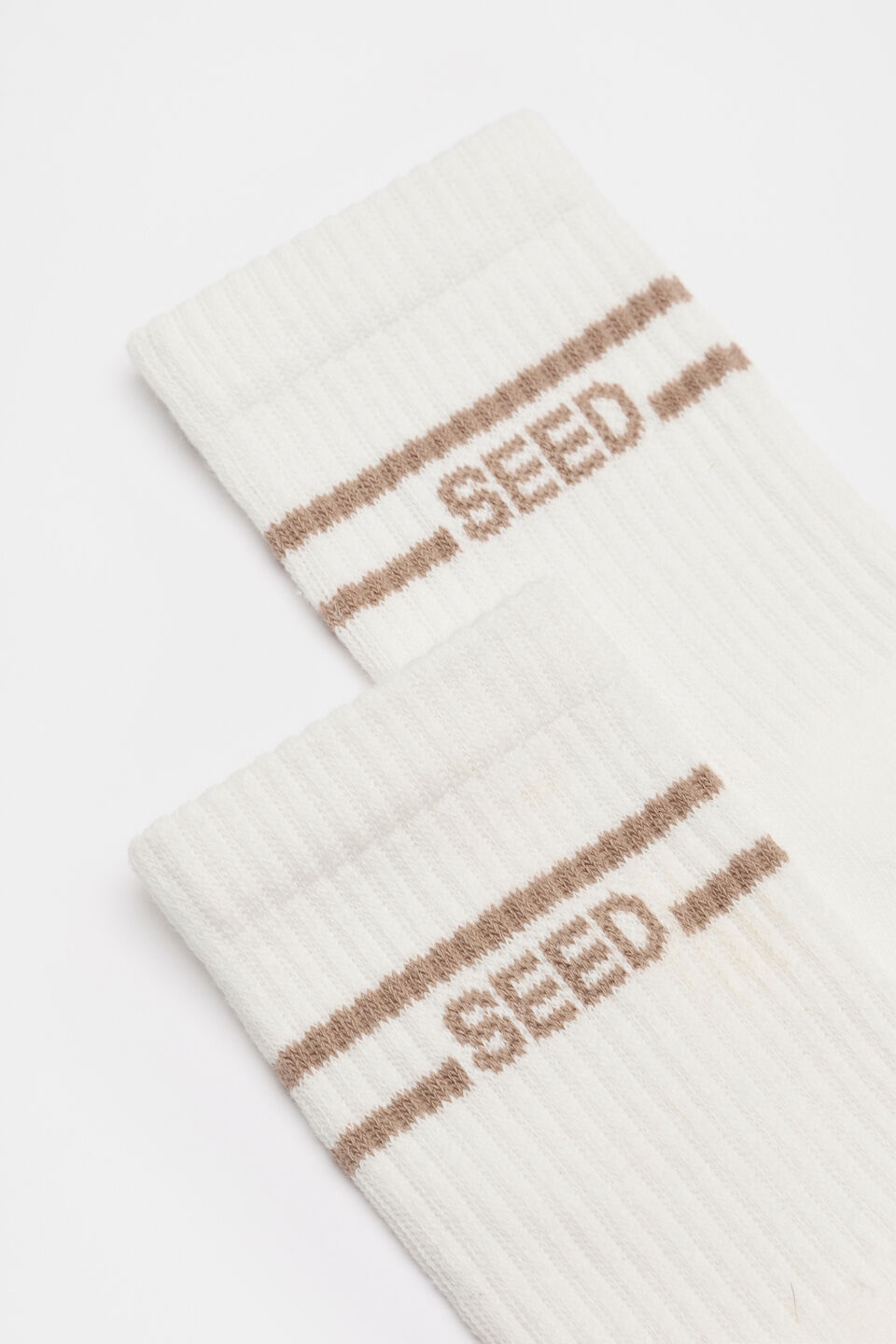 Stripe Logo 1/4 Crew Sock  Cream Cookie