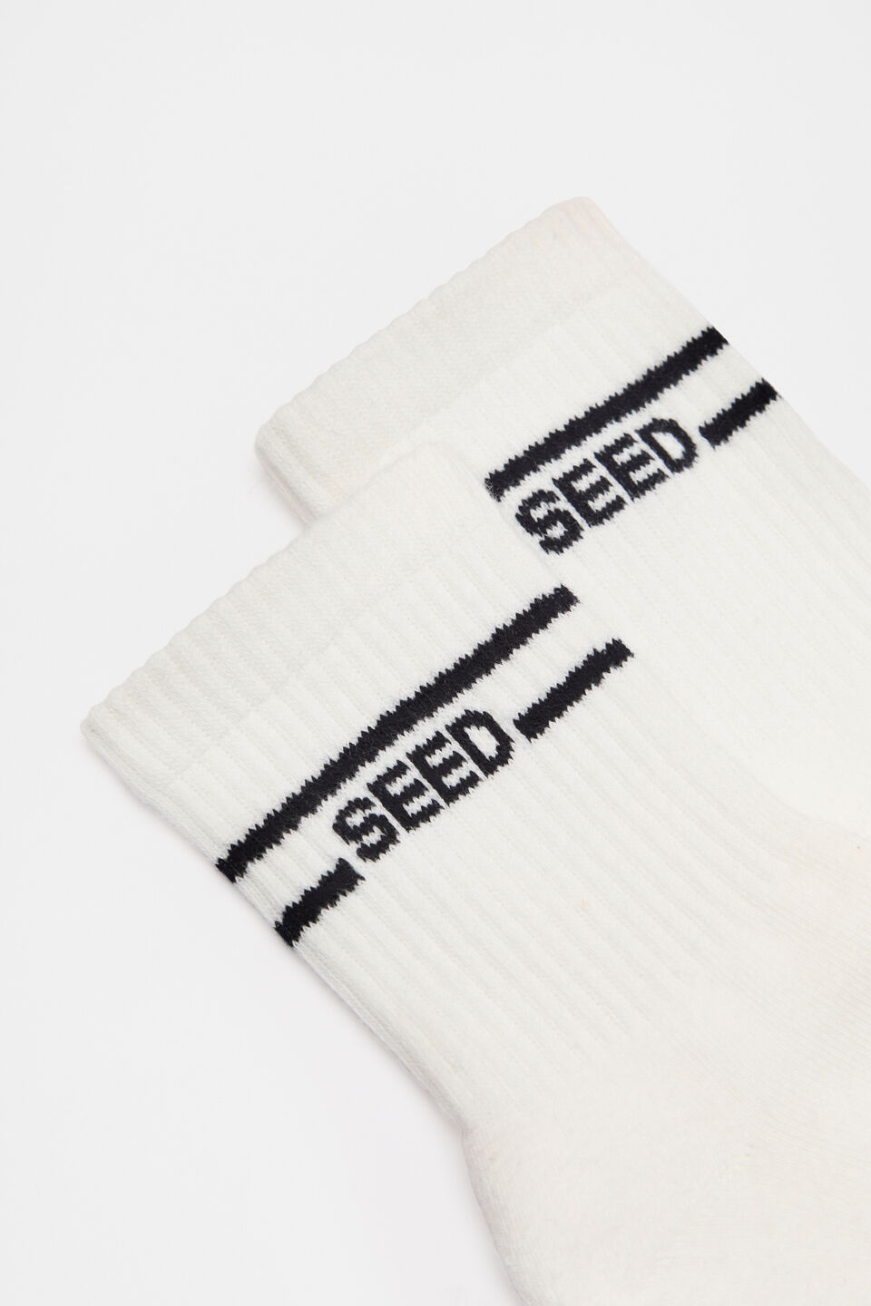 Stripe Logo 1/4 Crew Sock  Cream Navy