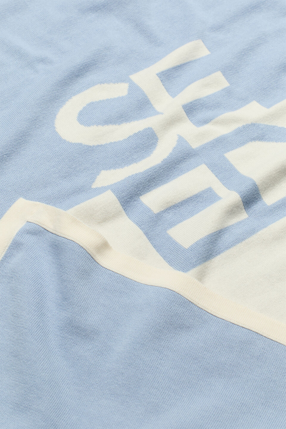 Logo Knit Blanket  Baby Blue