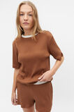 Ribbed Marle Top and Short PJ Set  Cinnamon Spice Marle  hi-res