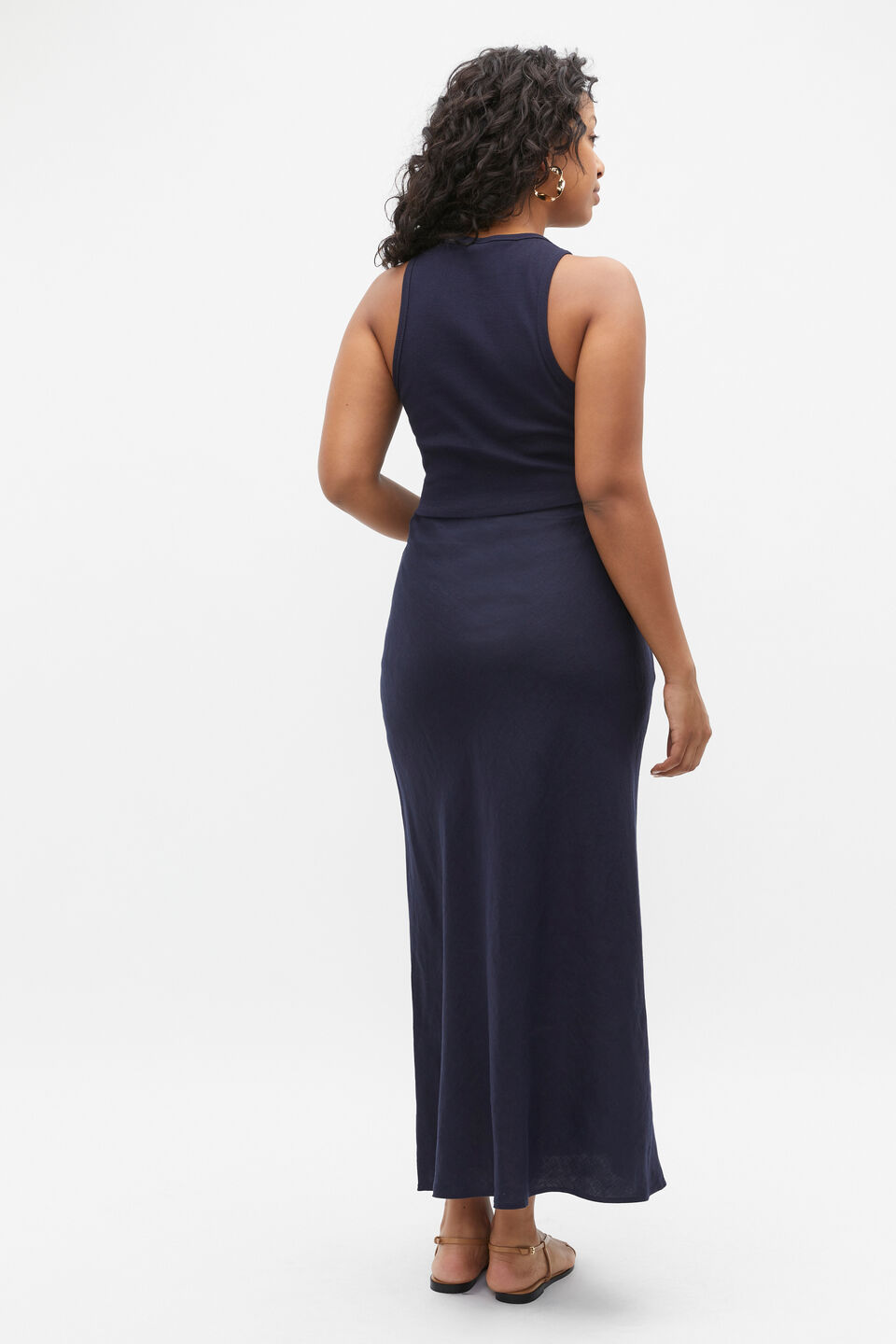Cropped Rib Tank  Midnight Sky