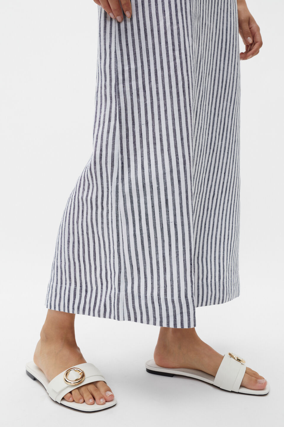 Paris Rounded Buckle Slide  White
