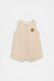 Orange Button Romper  Neutral  hi-res