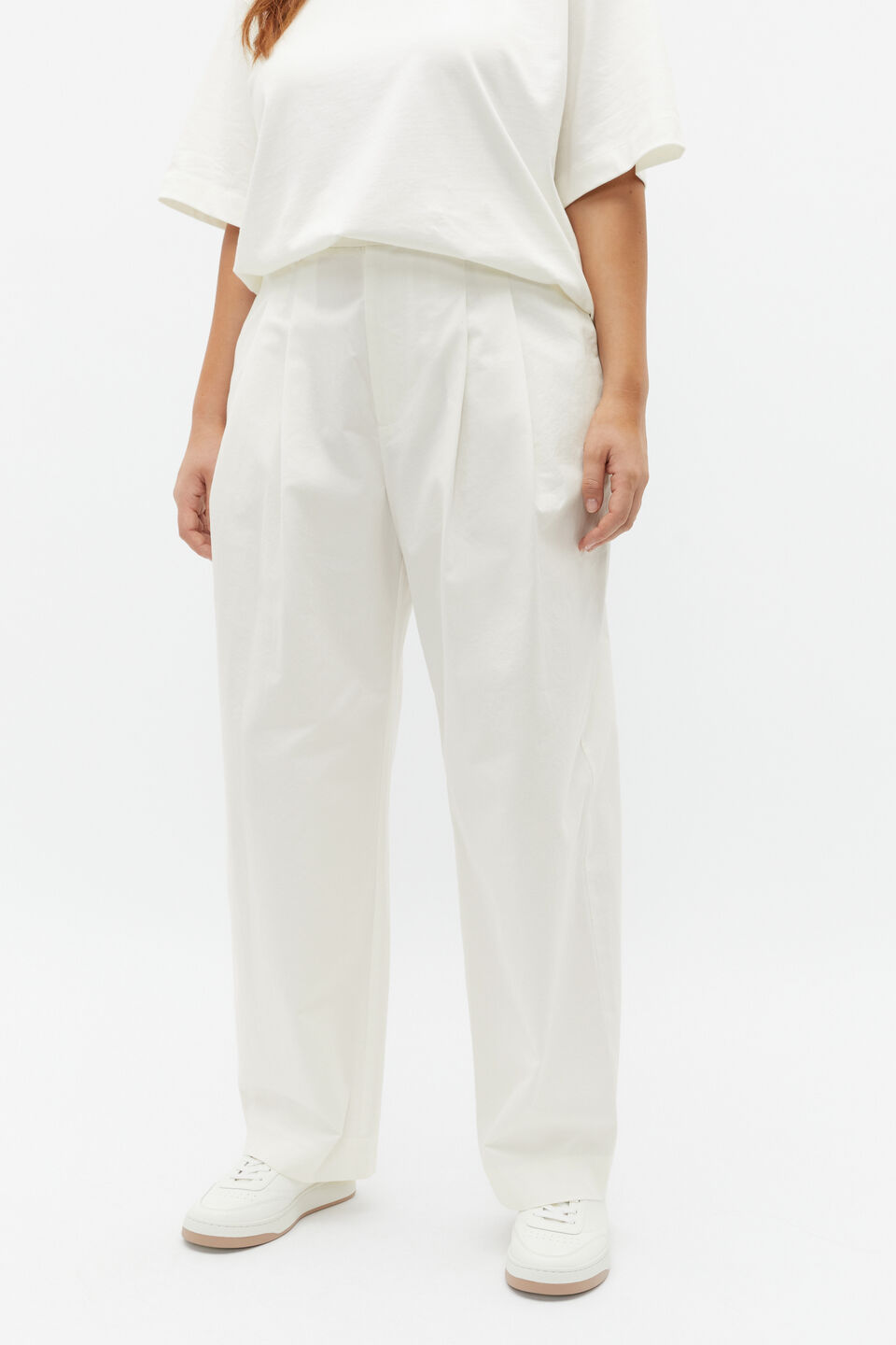 Cotton Barrel Leg Pant  Cloud Cream
