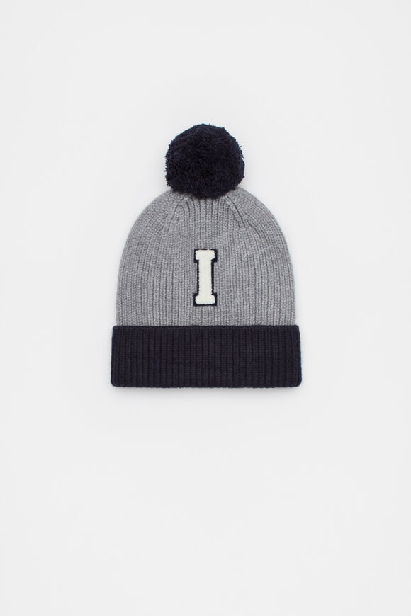 Colourblock Initial Beanie  I  hi-res