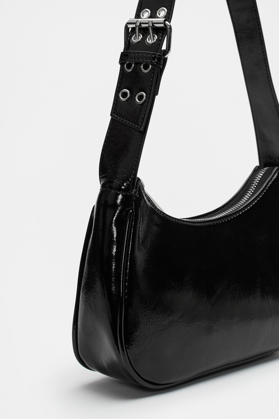 Eyelet Shoulder Bag  Black