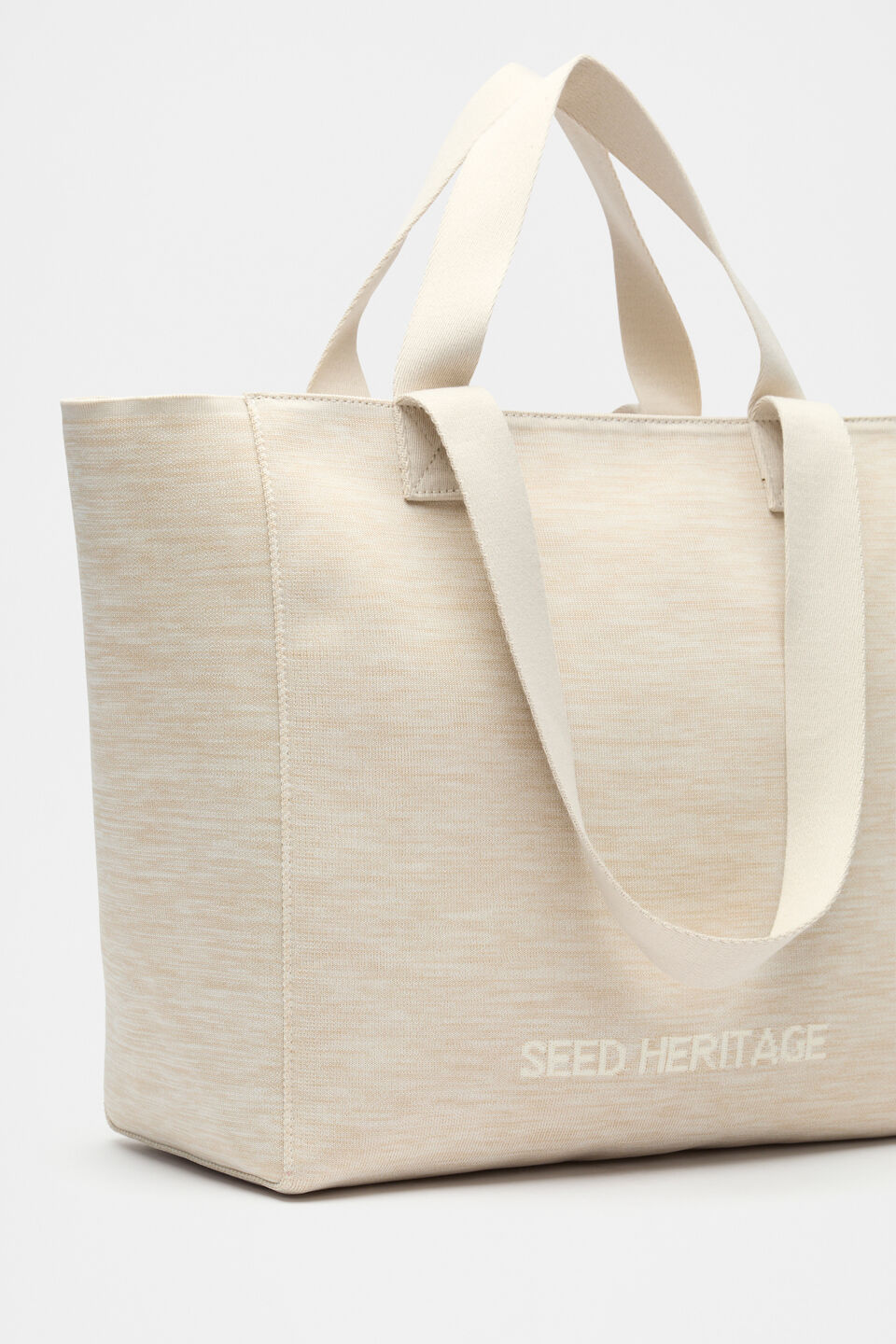 Knit Logo Tote  Oat