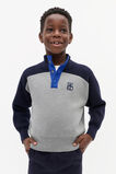 Colourblock Knit Sweater  Storm Marle  hi-res