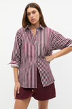Wool Blend Button Mini  Plum Red  hi-res