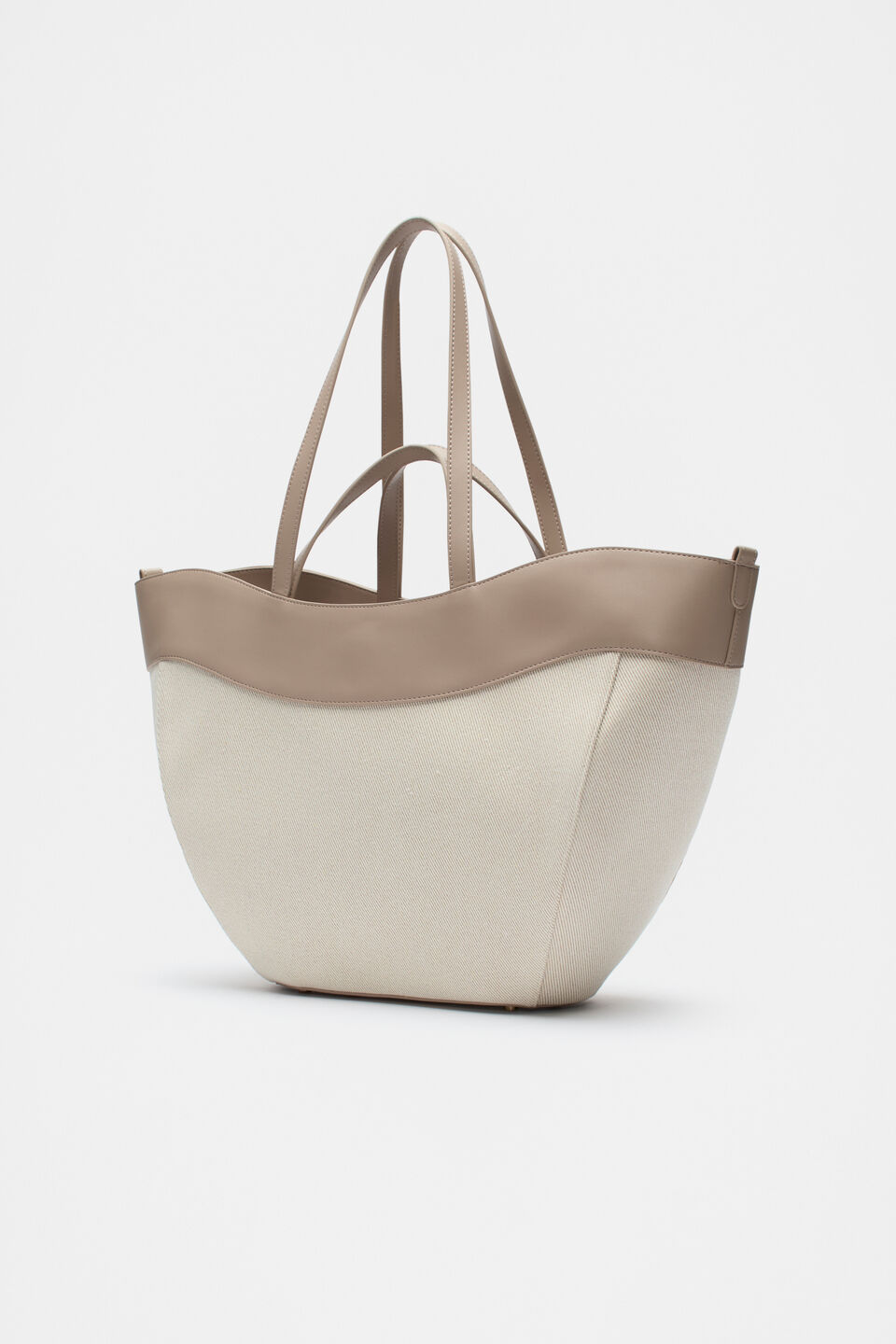 Textured Curved Tote  Cookie