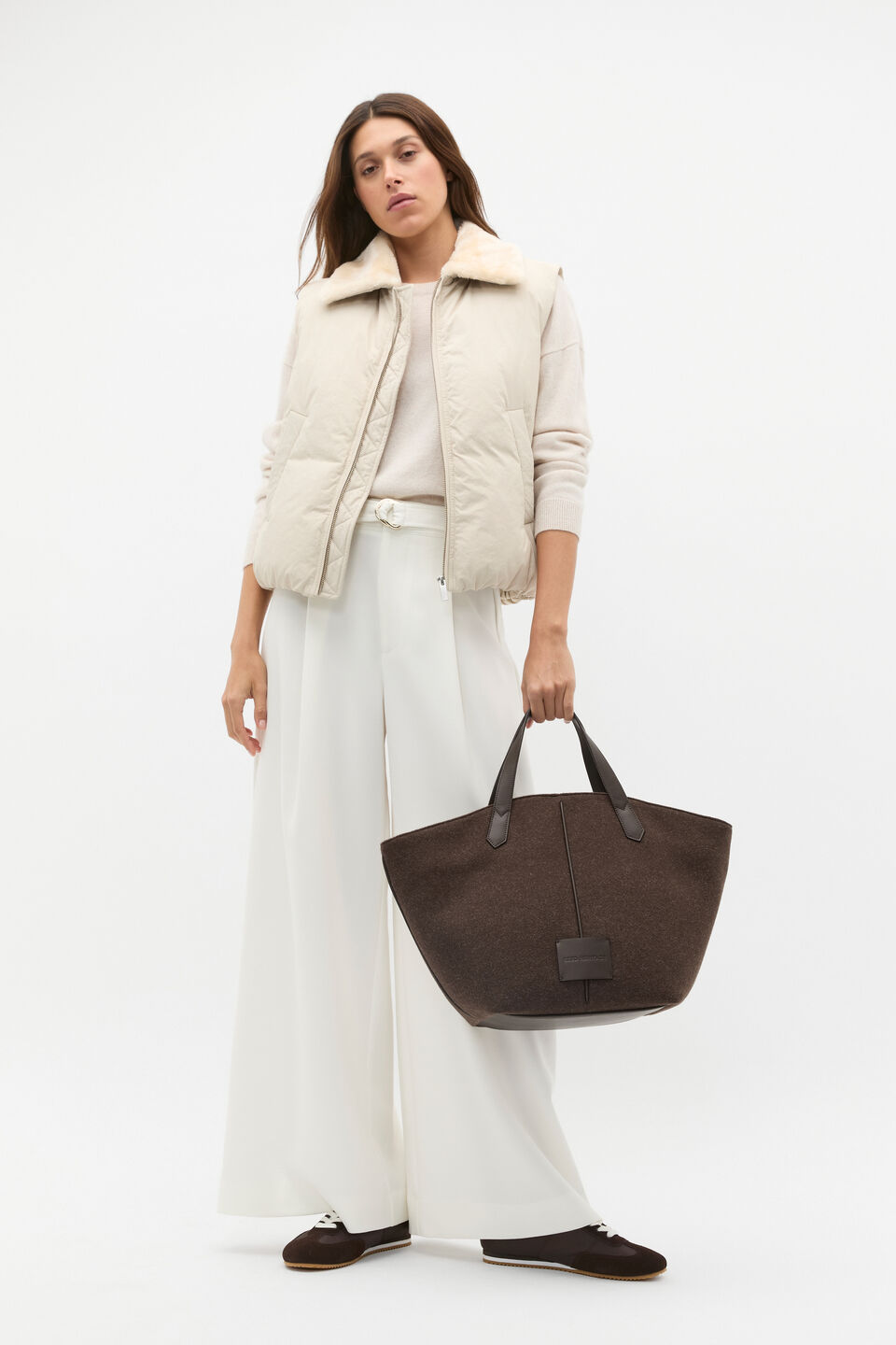 Felt Large Carry All Tote  Dark Espresso