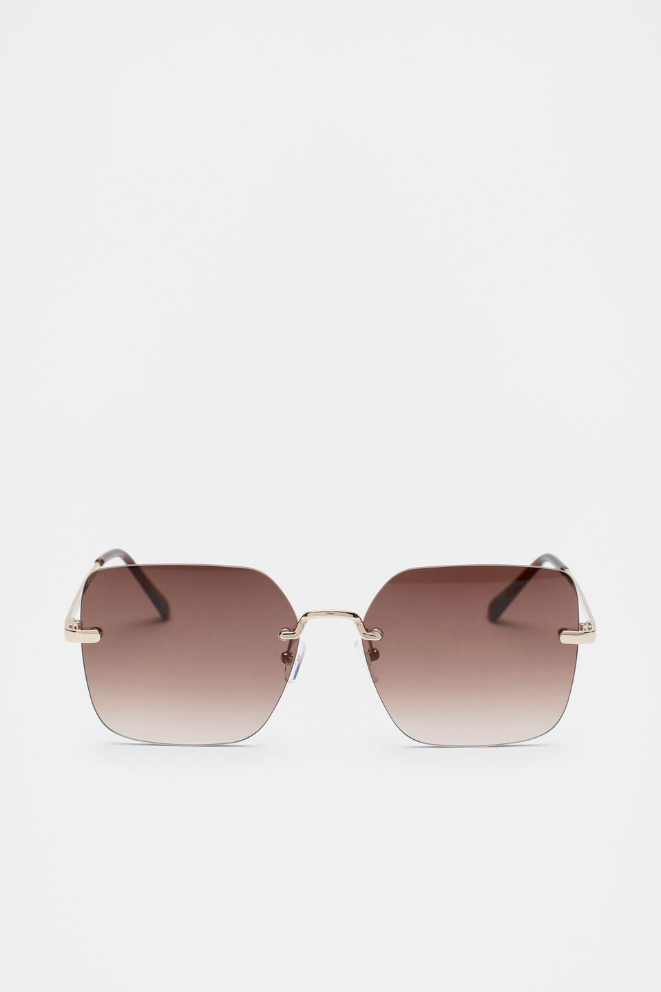 Matea Rectangle Frameless Sunglasses  Brown