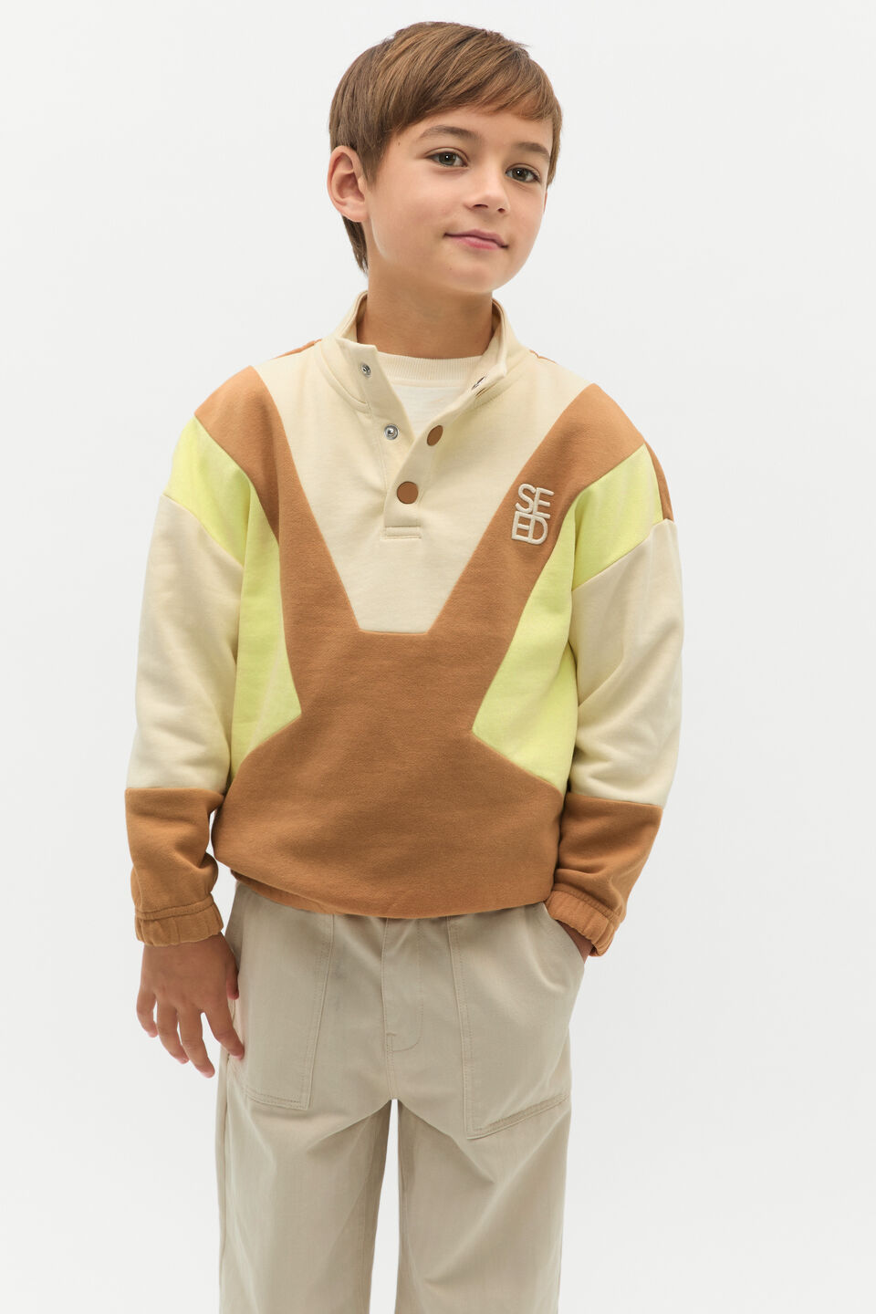 Spliced Logo Sweat  Cinnamon
