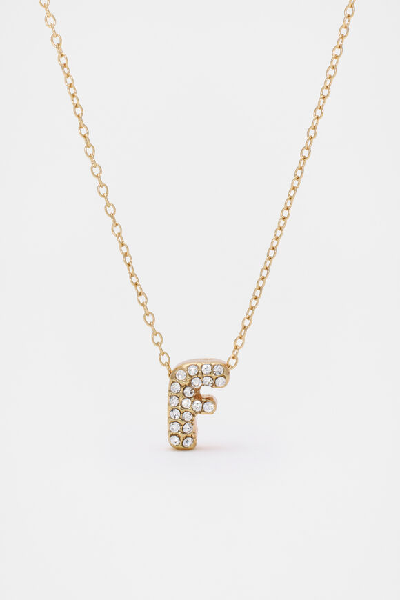 Initial Jewel Bubble Necklace  F  hi-res