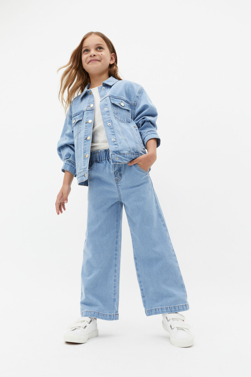 Relaxed Denim Jacket  Clean Blue Wash