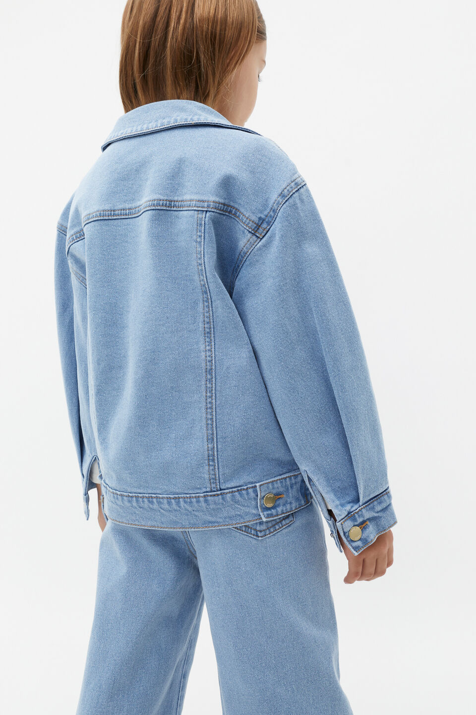 Relaxed Denim Jacket  Clean Blue Wash